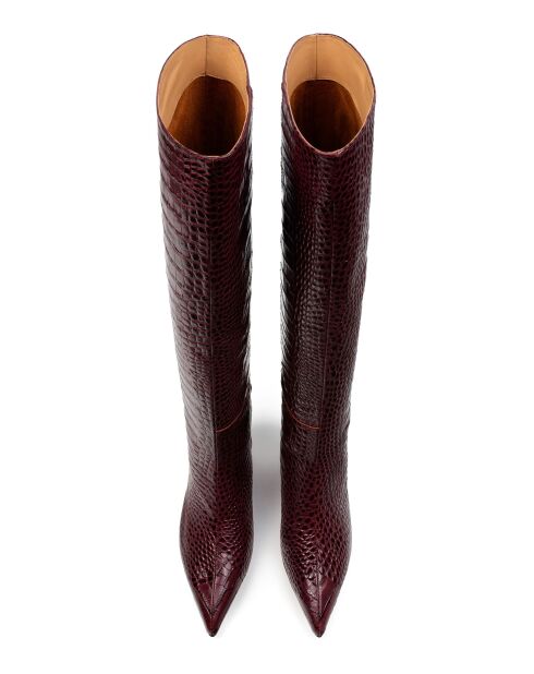 Somebody Told Me Stiefel aus burgunderfarbenem Leder