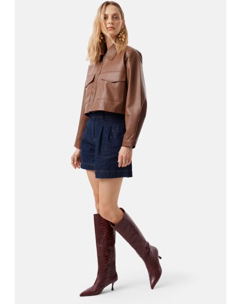 Somebody Told Me Stiefel aus burgunderfarbenem Leder