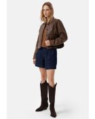 Let'S Get Lost braune Stiefel aus Veloursleder