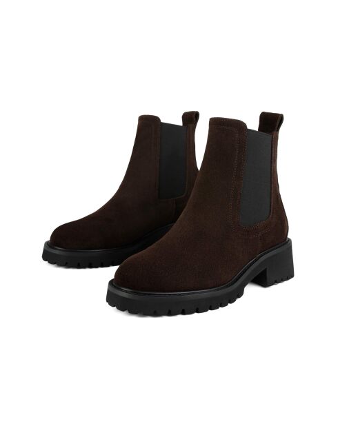 Bottines en cuir suède From The Best marron