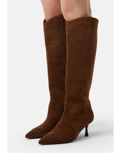 Bottes en cuir suède Pulsar caramel
