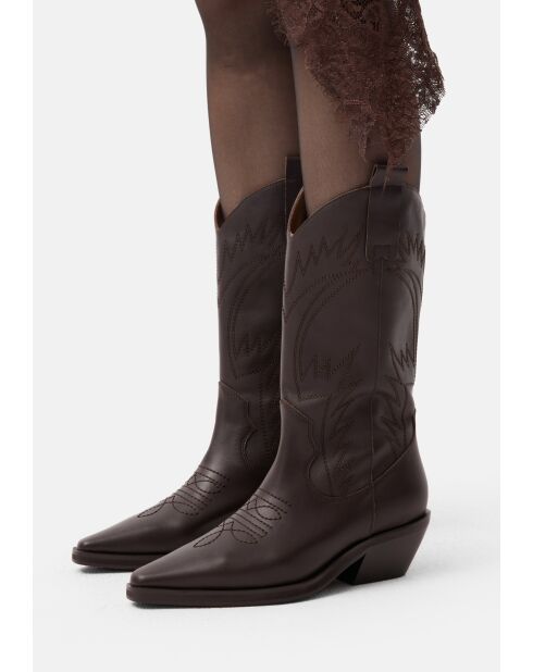 Bottes en cuir Holly Leaves marron