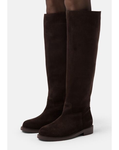 Mr Jones Maxi braune Lederstiefel