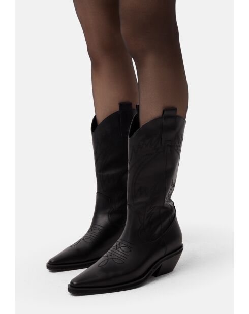 Bottes en cuir Holly Leaves noires