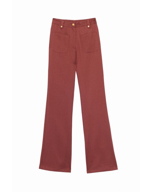 Pantaloni Phina in cotone terracotta
