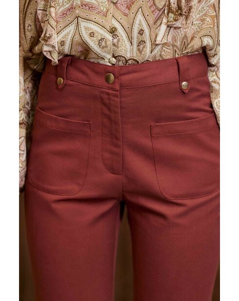 Pantaloni Phina in cotone terracotta