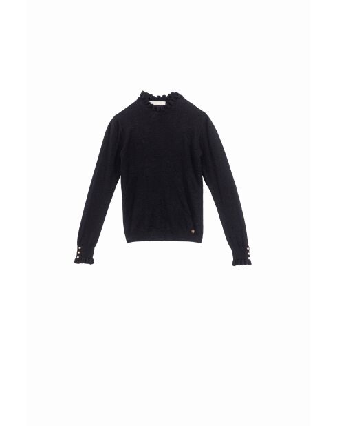Solferino schwarzer Pullover