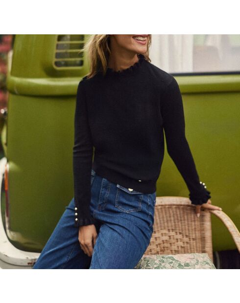 Solferino schwarzer Pullover