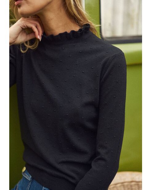 Solferino schwarzer Pullover