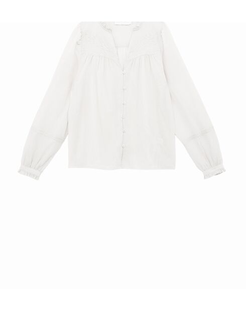 Ecrufarbene Baumwollbluse Bowie