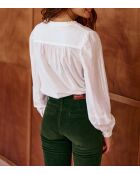 Ecrufarbene Baumwollbluse Bowie