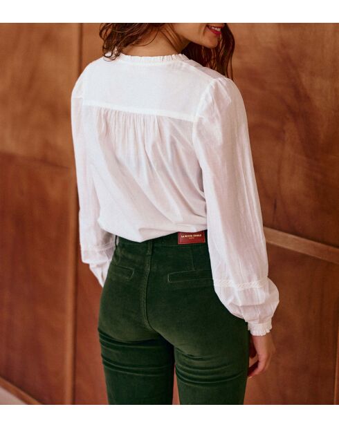 Ecrufarbene Baumwollbluse Bowie