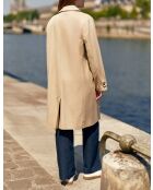 Parka lungo Nevin in cotone beige
