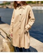 Parka lungo Nevin in cotone beige