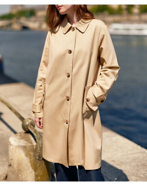 Parka long en coton Nevin beige