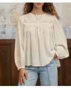 Ecrufarbene Baumwollbluse Brany