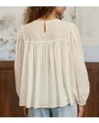 Ecrufarbene Baumwollbluse Brany
