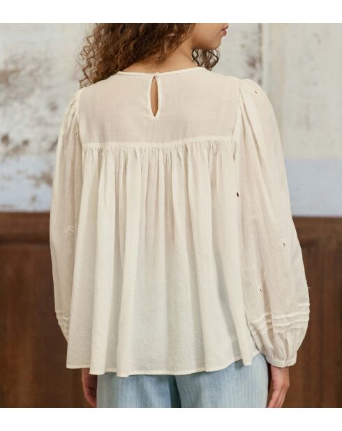 Ecrufarbene Baumwollbluse Brany