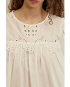 Ecrufarbene Baumwollbluse Brany