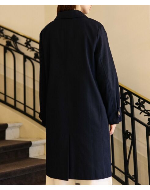 Parka long en coton Nevin marine