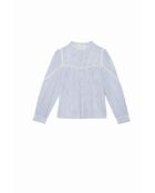 Blusa Bayen in cotone ecru/blu
