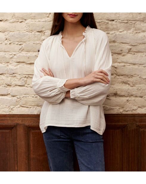Blouse en coton Briska ecru