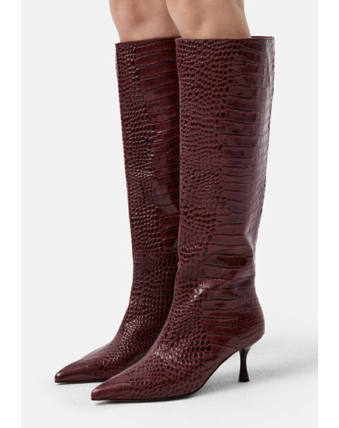 Somebody Told Me Stiefel aus burgunderfarbenem Leder