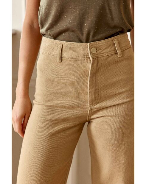 Pantaloni Paphos in cotone cammello