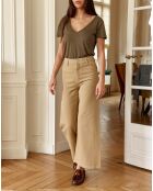 Pantaloni Paphos in cotone cammello