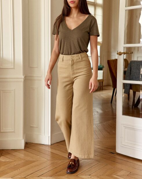 Pantaloni Paphos in cotone cammello