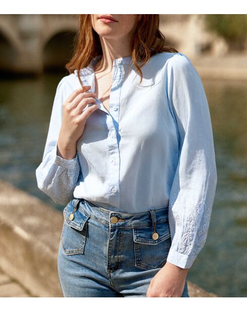 Blouse en coton Bloy ciel