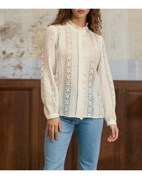 Ecrufarbene Bluse Besma
