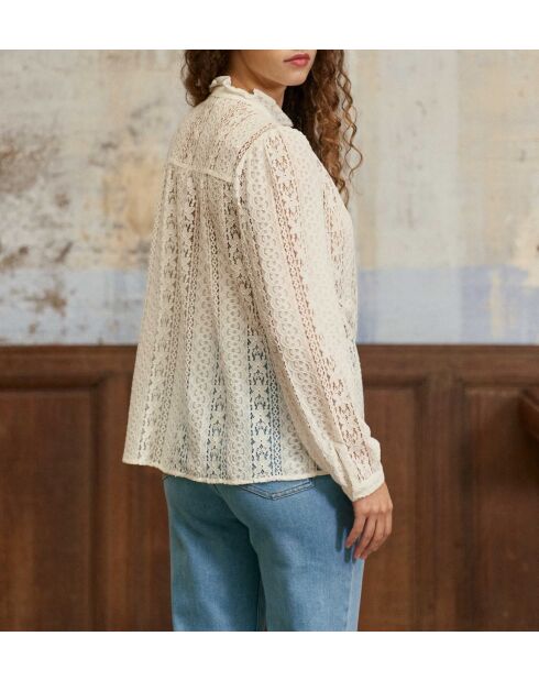 Ecrufarbene Bluse Besma