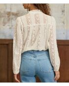 Ecrufarbene Bluse Besma