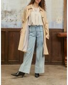 Trench Nevina in cotone beige