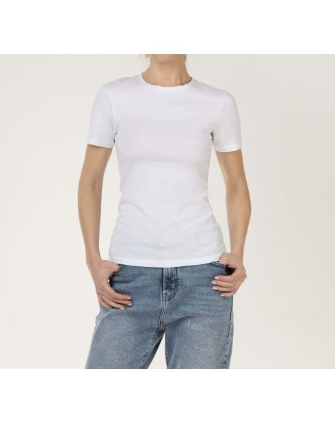 T-shirt en coton col rond blanc
