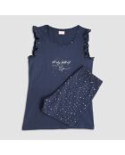 Baumwoll-Pyjama, Tanktop und blaue Shorts