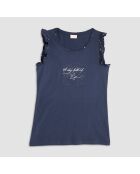 Baumwoll-Pyjama, Tanktop und blaue Shorts