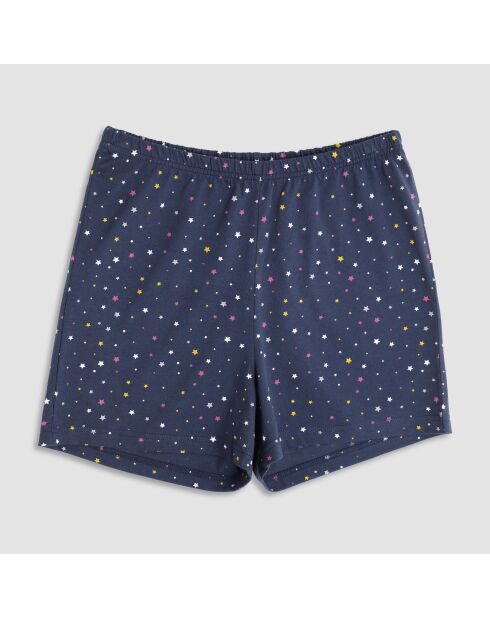 Baumwoll-Pyjama, Tanktop und blaue Shorts