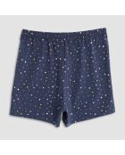 Baumwoll-Pyjama, Tanktop und blaue Shorts