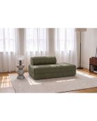 Canapé droit convertible et modulable 2 places en velours côtelé xl Tilia vert - 148x95x70,5 cm