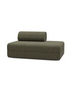Canapé droit convertible et modulable 2 places en velours côtelé xl Tilia vert - 148x95x70,5 cm