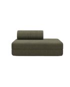 Canapé droit convertible et modulable 2 places en velours côtelé xl Tilia vert - 148x95x70,5 cm