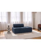 Canapé droit convertible et modulable 2 places en velours côtelé xl Tilia bleu - 148x95x70,5 cm