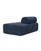 Canapé droit convertible et modulable 2 places en velours côtelé xl Tilia bleu - 148x95x70,5 cm