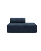 Canapé droit convertible et modulable 2 places en velours côtelé xl Tilia bleu - 148x95x70,5 cm