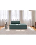 Canapé droit convertible et modulable 2 places en tissu lisse Gemma vert - 148x95x70,5 cm