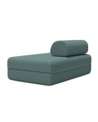 Canapé droit convertible et modulable 2 places en tissu lisse Gemma vert - 148x95x70,5 cm