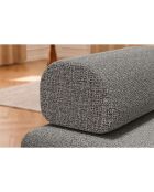 Canapé droit convertible et modulable 2 places en tissu tweed Coco gris - 148x95x70,5 cm