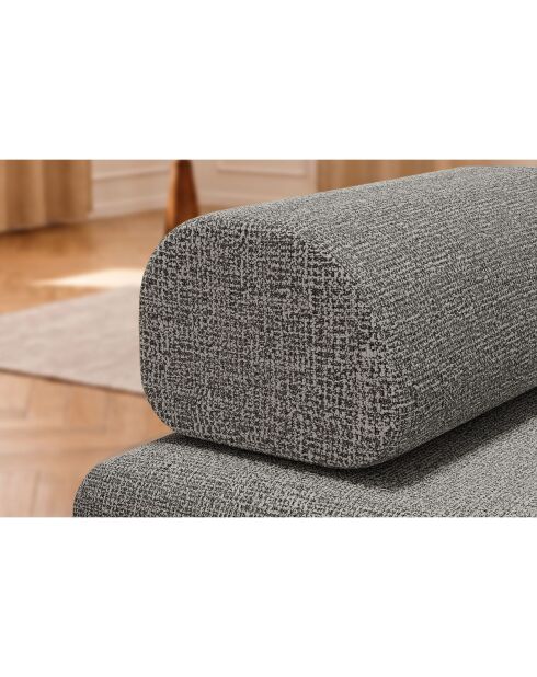 Canapé droit convertible et modulable 2 places en tissu tweed Coco gris - 148x95x70,5 cm